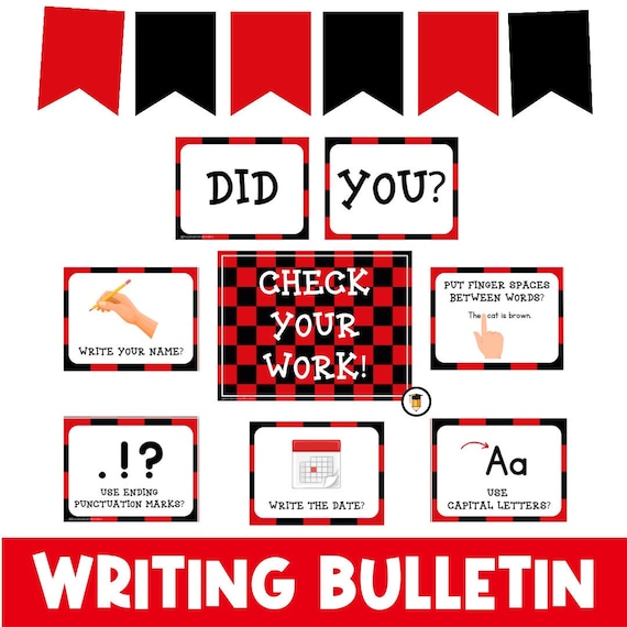 CHECK YOUR WORK | Checkers | Checkers Themed | School Bulletin Board | Writing Posters | Writing Printables | Classroom Posters |