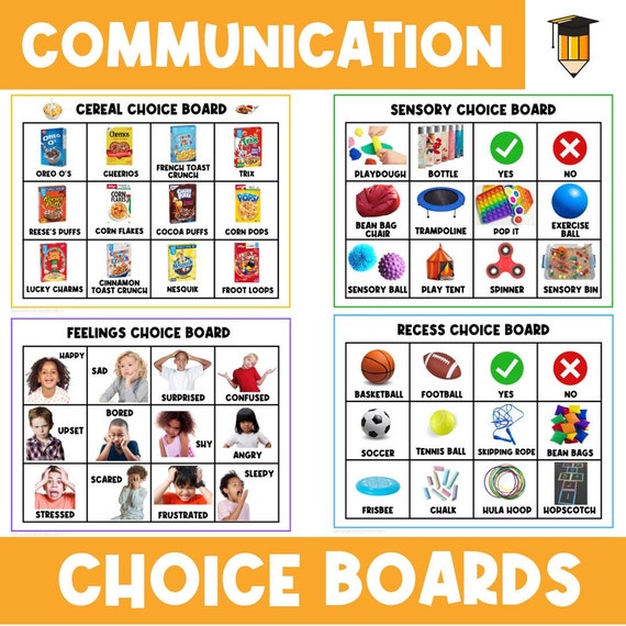 Communication Choice Boards | Daily Routines | First Then Visual Aid | Visual Schedule | Chart | Task Card | Autism | Deaf