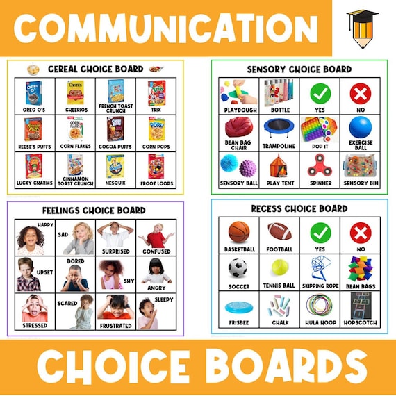 Communication Choice Boards | Daily Routines | First Then Visual Aid | Visual Schedule | Chart | Task Card | Autism | Deaf