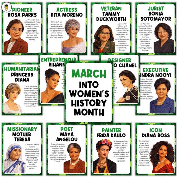 67 Women's History Month | Bulletin Board Display | Women's Day History Decor | American History | Famous Women | International Women's Day