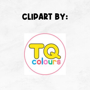 May include: A pink circle with a yellow "TQ" logo and the text "colours" in rainbow colors.