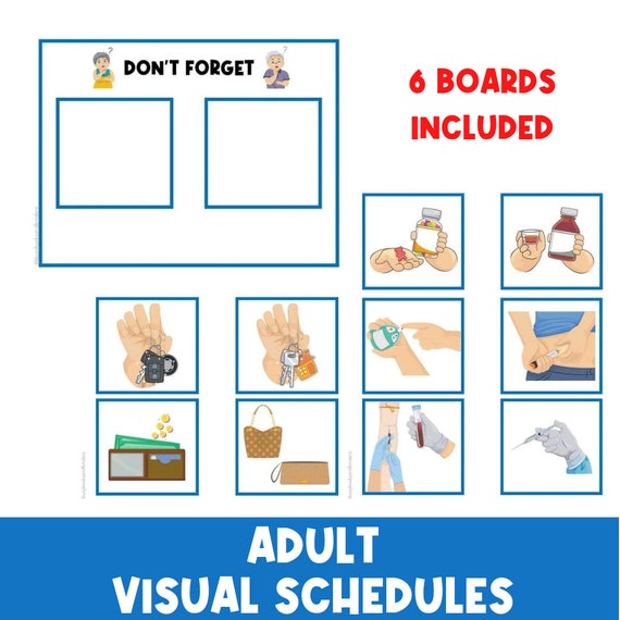 ADULT Visual Aid | First Then Board | Visual Schedule | Senior | Elderly | Reminder | Task Cards | Special Needs | Autism | Picture Cards