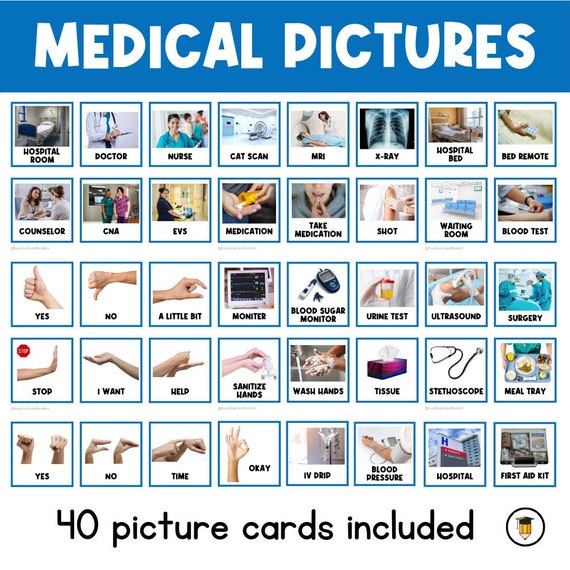 40 MEDICAL PICTURE CARDS | Real Images | First Then Board | Visual Aid |  Schedule | Seniors | Equipment | Task Card | Autism | What Hurts