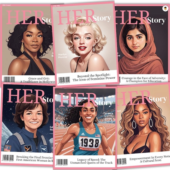 20 Women's History Posters | Herstory | Bulletin Board Display | Womens History Decor | American History | Printable Famous Women Magazine