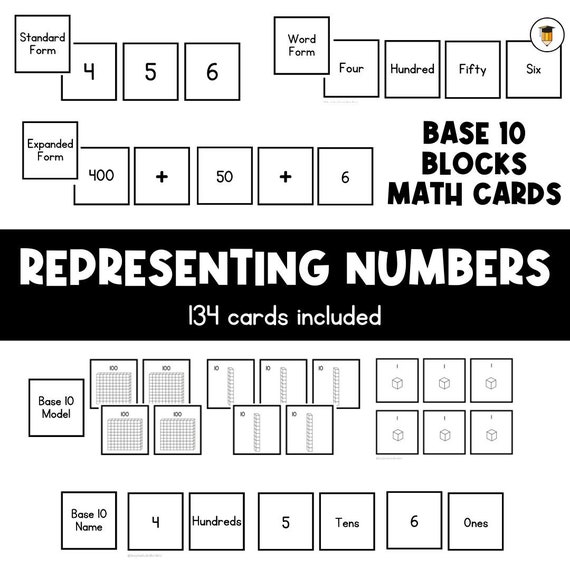 Number Sense | Base 10 Blocks | Picture Cards | Representing Numbers | Math Talks | Base ten | Place Value | Math worksheets | Printables