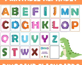 Dinosaur Alphabet Letters Flashcards | Dinos | Preschool Flash Cards ...