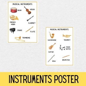 Muziekinstrumentenactiviteiten | Muziek druk boek | Muziek Flash-kaarten | Instrumenten | Kleuterschool | Kleuterschool | Thuisschoolmuziek | Afdrukken afbeelding 5
