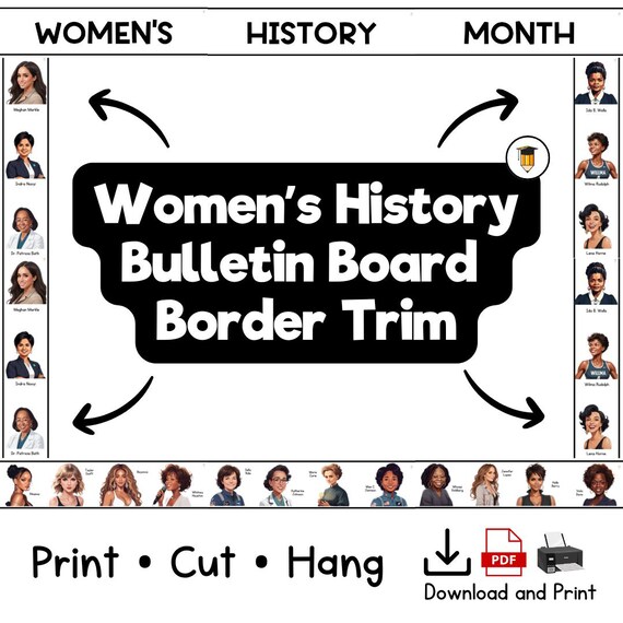 Women's History Month Border Trim | Bulletin Board Display | Black History Decor | African American History | Printable Banner | U.S History