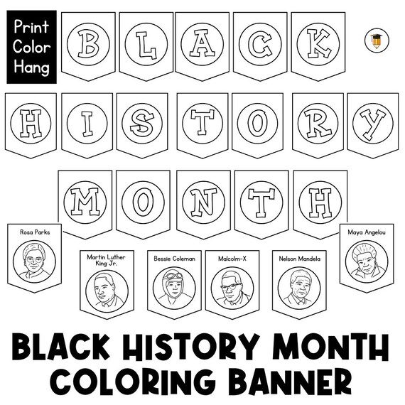 Coloring Page Banner | Black History Bulletin Board Display | Black History Decor | African American History | Printable Banner |