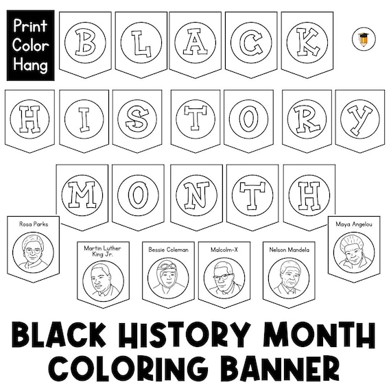 Coloring Page Banner | Black History Bulletin Board Display | Black History Decor | African American History | Printable Banner |