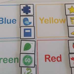 カラーマッチング | 分類アクティビティ | ファイルフォルダーゲーム | 色を学ぶ | 幼稚園のクリップカード | 幼児 | ホームスクール | ダウンロード