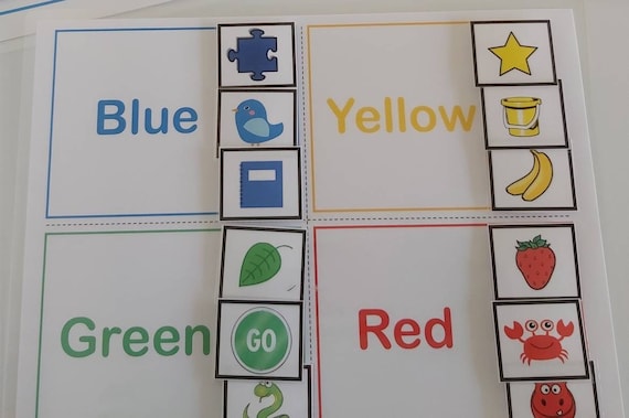 Color Matching | Sorting Activities | File Folder Games | Learn Colours  | Preschool Clip Cards | Toddler | Homeschool | Download