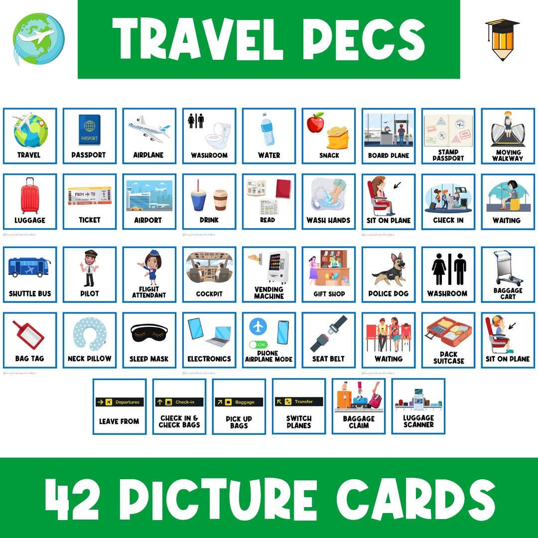 42 TRAVEL PECS First Then Board Visual Aid Schedule Etsy Australia