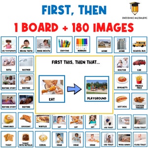 IMAGES RÉELLES : d'abord, montez à bord | Aide visuelle | Calendrier visuel | Comportement des tout-petits | Graphique de comportement | Carte de tâche | Besoins spéciaux | École à la maison