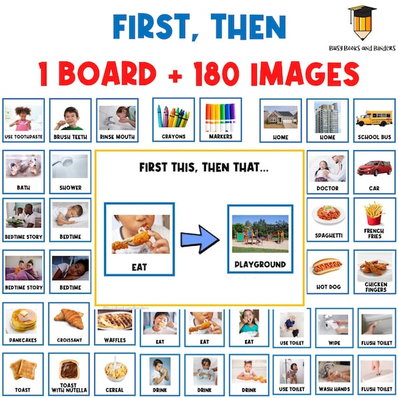 REAL PICTURES: First Then Board | Visual Aid | Visual Schedule | Toddler Behaviour | Behavior Chart | Task Card | Special Needs | Homeschool
