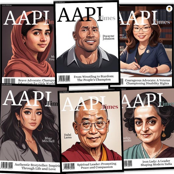 AAPI Magazine Bundle | Class Research Project | Asian American and Pacific Islander Posters | Bulletin Board Display Decor | AAPI Printable