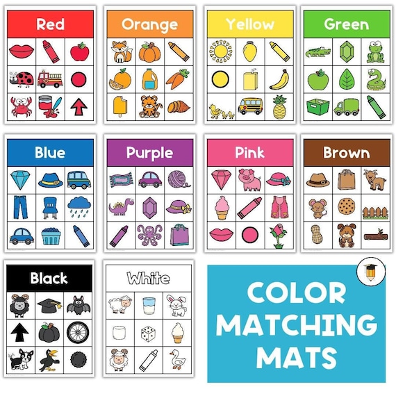 COLOR SORTING MATS | Matching Activities | File Folder Games | Learn Colours  | Preschool Clip Cards | Toddler | Homeschool | Kindergarten