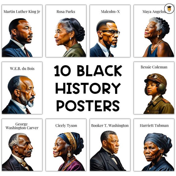10 Black History Posters | Bulletin Board Display | Black History Decor | African American History | Printable Banner | Black Lives Matter |