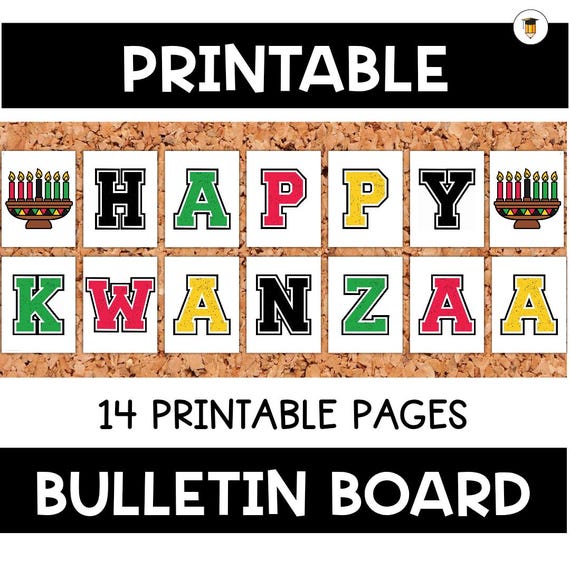 Happy Kwanzaa | Kwanzaa Bulletin Board Display | Black History Decor | African American History | Printable Banner | Kwanzaa Sign