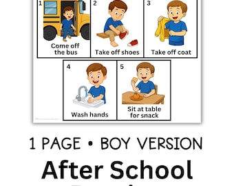Tableau imprimable des activités parascolaires | Routine quotidienne de l'après-midi | Aide visuelle | Calendrier visuel | Tout-petit | Enfants