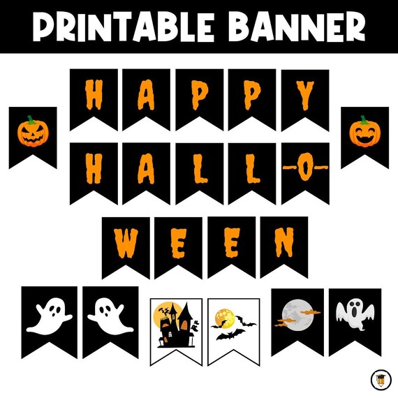 Halloween Banner | Halloween Party | Wall Decor | Happy Halloween | Printable | Bulletin Board | Halloween Printables | October | School