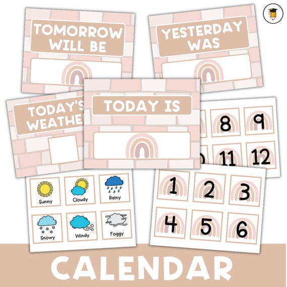 BOHO CALENDAR | Kindergarten Classroom Decor | Morning Circle | Calendar Practice | Preschool Decor | Daycare | Neutral Classroom Printable