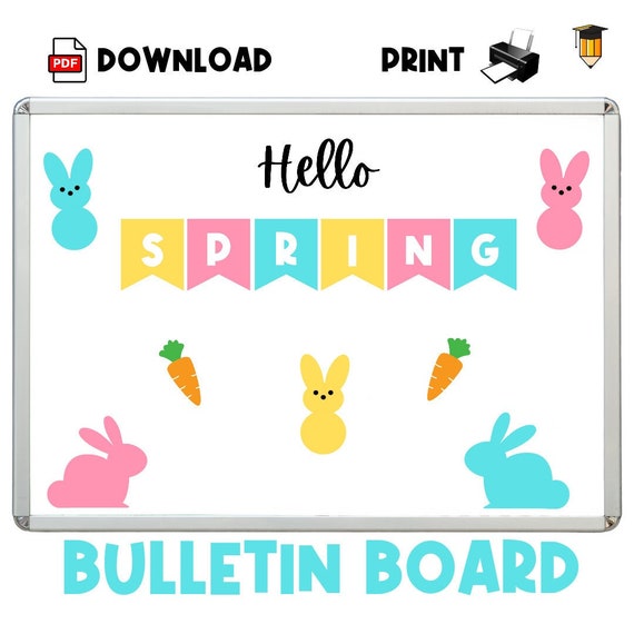 HELLO SPRING Bulletin Board | Spring Theme | Visual Schedule | Display Board | Daycare Decor | Printables | Classroom Poster | Easter