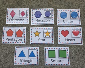 Correspondance des formes | Imprimable | Tout-petits | Préscolaire | Activités Formes | Jeux de dossiers de fichiers | Motricité fine | École à domicile | 2D | Téléchargement instantané