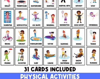 Sports Fitness Flashcards | Kids Exercises | Flash Cards for Kids | Yoga | Activities | Physical Education | Movement Break Activity