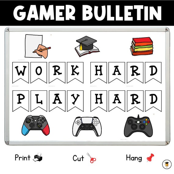GAMER Bulletin Board | Classroom Decor | Gamer Display | Printable Poster | Games | Classroom Bulletin | Retro Game | Video Game Poster