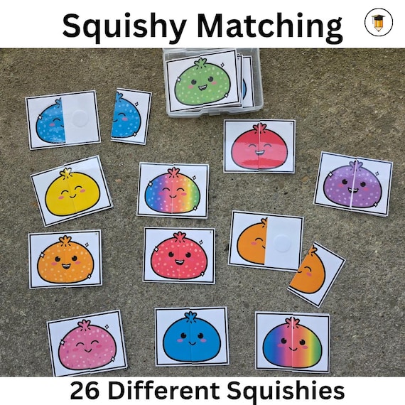 Squishy Matching Task Cards | Special Education Task Box | Fine Motor Matching | Autism | Preschool | Kindergarten | 4x6 Photo Case Activity
