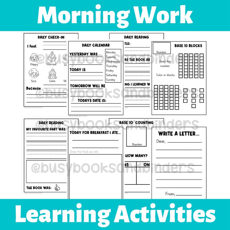 Kindergarten Worksheet Bundle Homeschool Printables | Etsy