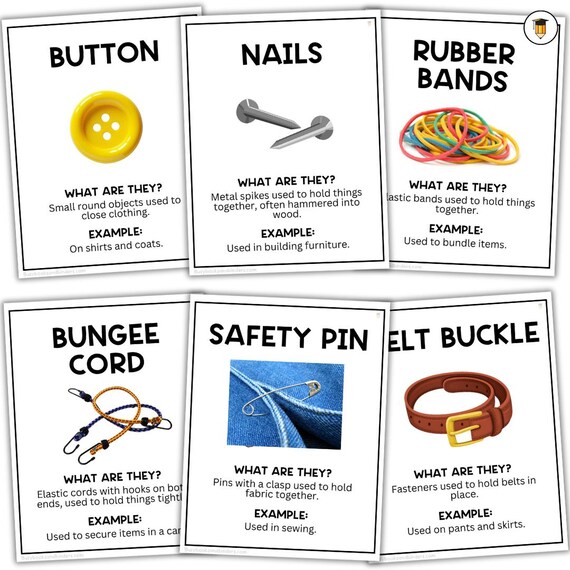 Fasteners: Materials Objects and Structures | Science Posters | Grade One | Science Unit | Science Curriculum | Printable | Science for Kids
