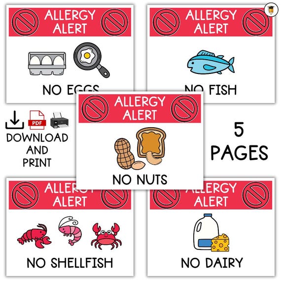 Allergy Alert Posters | Classroom Poster Signs | Decor | Visual | Printable Signs | Poster | Label | Classroom Signs | Activity Signs