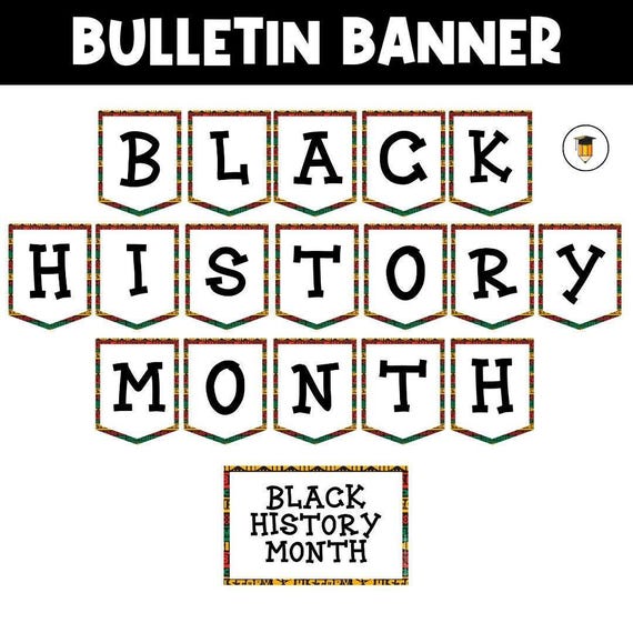 Black History Month Banner | Bulletin Board Display | Black History Decor | African American History | Printable Banner | African Print