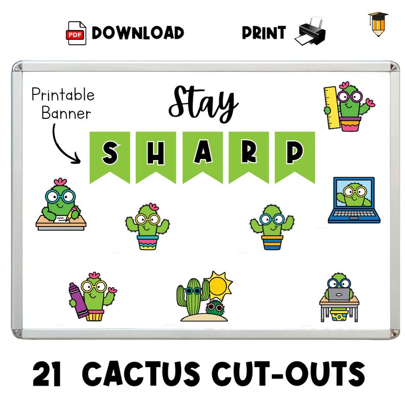 CACTUS Bulletin Board | Plant Theme | Door Decor | Display Board ...