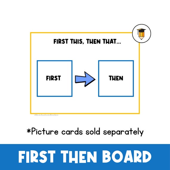 First Then Board ONLY | Visual Aid | Visual Schedule | Toddler Behaviour | Behavior Chart | Task Card | Special Needs | Autism  | Homeschool