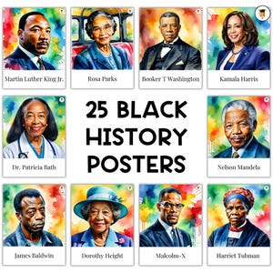 SCHWARZE GESCHICHTE PAKET | Poster mit Geschichte | Pinnwand-Aufsteller | Schwarze Geschichte Dekor | Afroamerikanische Geschichte | Druckbare Banner Bild 12