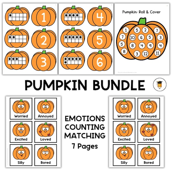 Pumpkin | Emotions |  Flash Cards | Flashcards for Kids | Halloween | Preschool | Feelings | Autumn Fall | Fall Activities | Busy Book