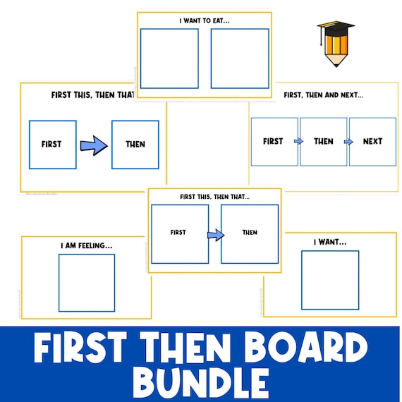 BOARD BUNDLE: First Then Next Board | Visual Aid | Visual Schedule | Toddler Behaviour | Behavior Chart | Task Card | Special Needs | Autism