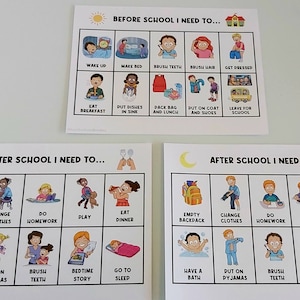 COPIE PHYSIQUE : Avant l'école | Tableau des activités parascolaires | Matin | Routine du coucher de l'après-midi | Aide visuelle | Calendrier visuel | Tout-petit