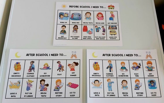 PHYSICAL COPY: Before School | After School Routine Chart | Morning | Afternoon Bedtime Routine | Visual Aid | Visual Schedule | Toddler