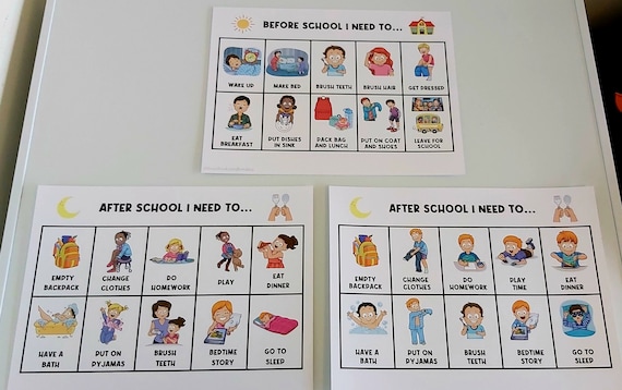 PHYSICAL COPY: Before School | After School Routine Chart | Morning | Afternoon Bedtime Routine | Visual Aid | Visual Schedule | Toddler