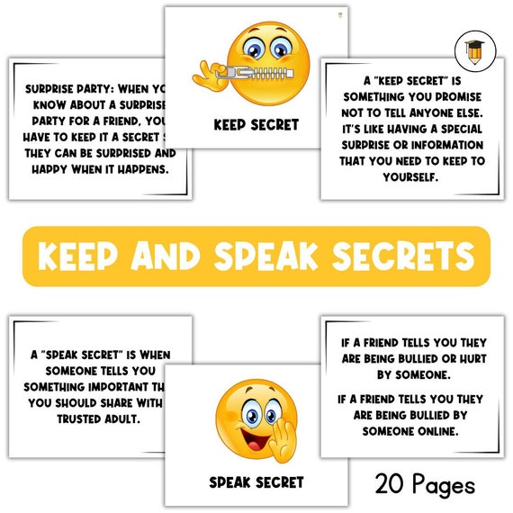 Keep Secrets and Speak Secrets | School Bulletin Board | Physical Health and Education for Kids | Safety and Bullying Awareness