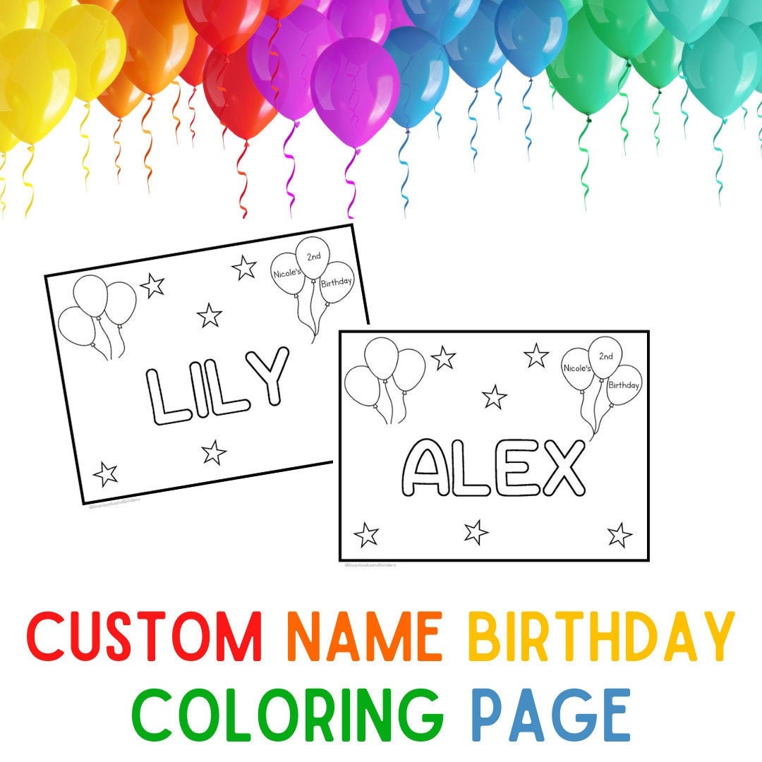 Balloon coloring pages name