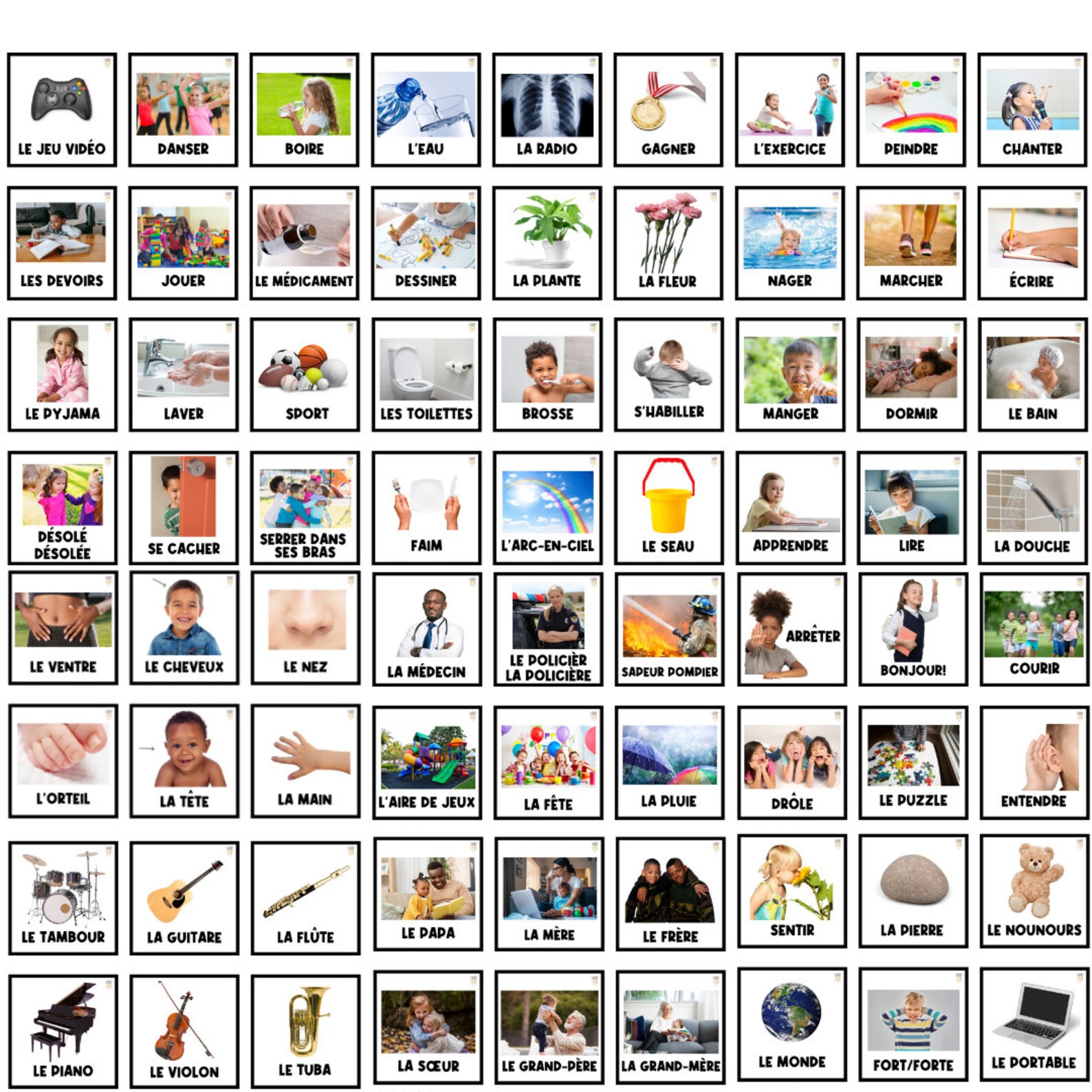 250 FRENCH | Picture Cards | First Then Board | Visual Aid | Schedule ...