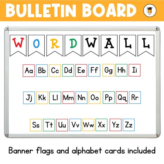 WORD WALL BULLETIN | Kindergarten | Preschool | Classroom Decor | Word Wall Banner | Printable Banner | Alphabet Flashcards | Letters