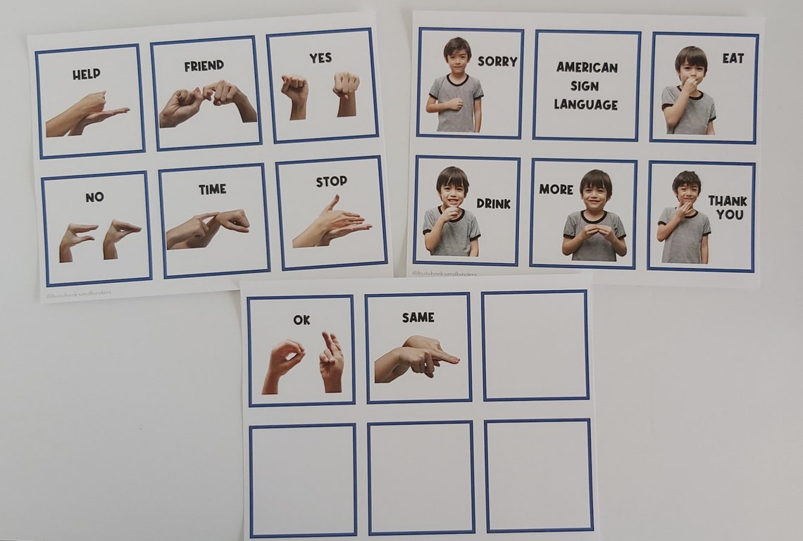 PHYSICAL COPY: ASL Hand Gestures | Sign Language Flashcards ...