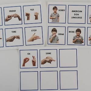 COPIE PHYSIQUE : Gestes de la main ASL | Flashcards en langue des signes | Communication | Cartes flash | asl | Activités pour personnes autistes | Signaux manuels | Sourd