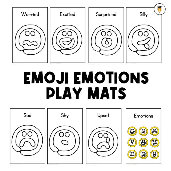 Emoji Emotions Playdough Mats | Play dough | Toddler Activity | Preschool Counting | Busy Book | Montessori | Special Needs | Hands On | SEL